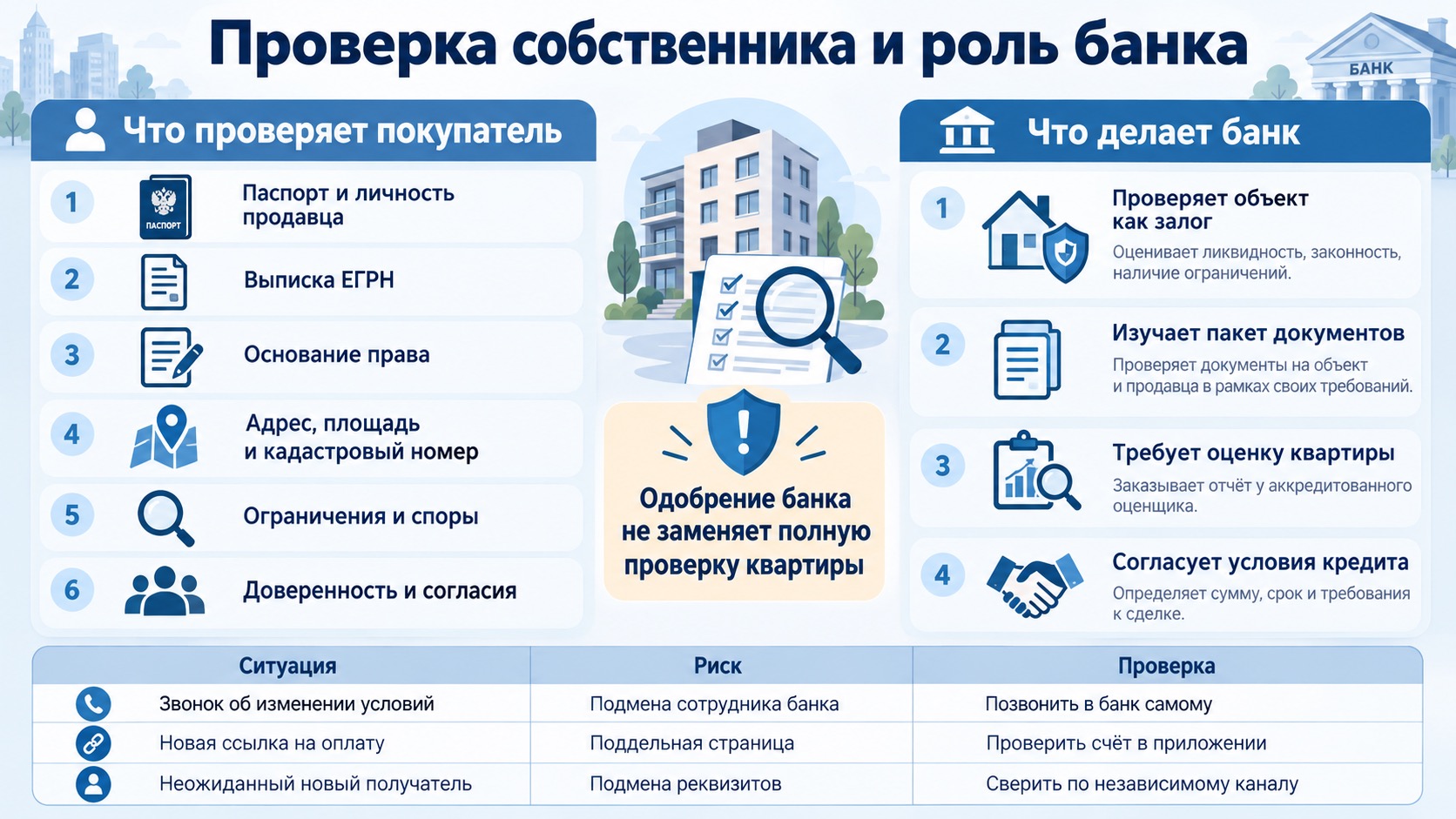 Проверка собственника и роль банка при ипотеке.