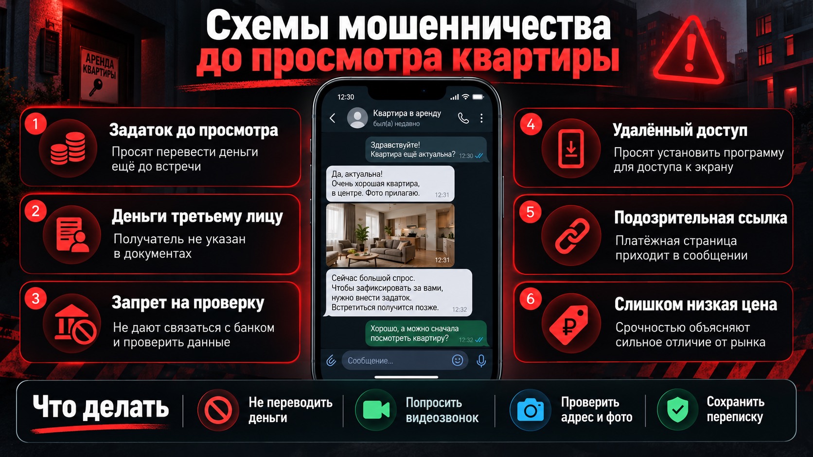 Схемы мошенничества до просмотра квартиры.